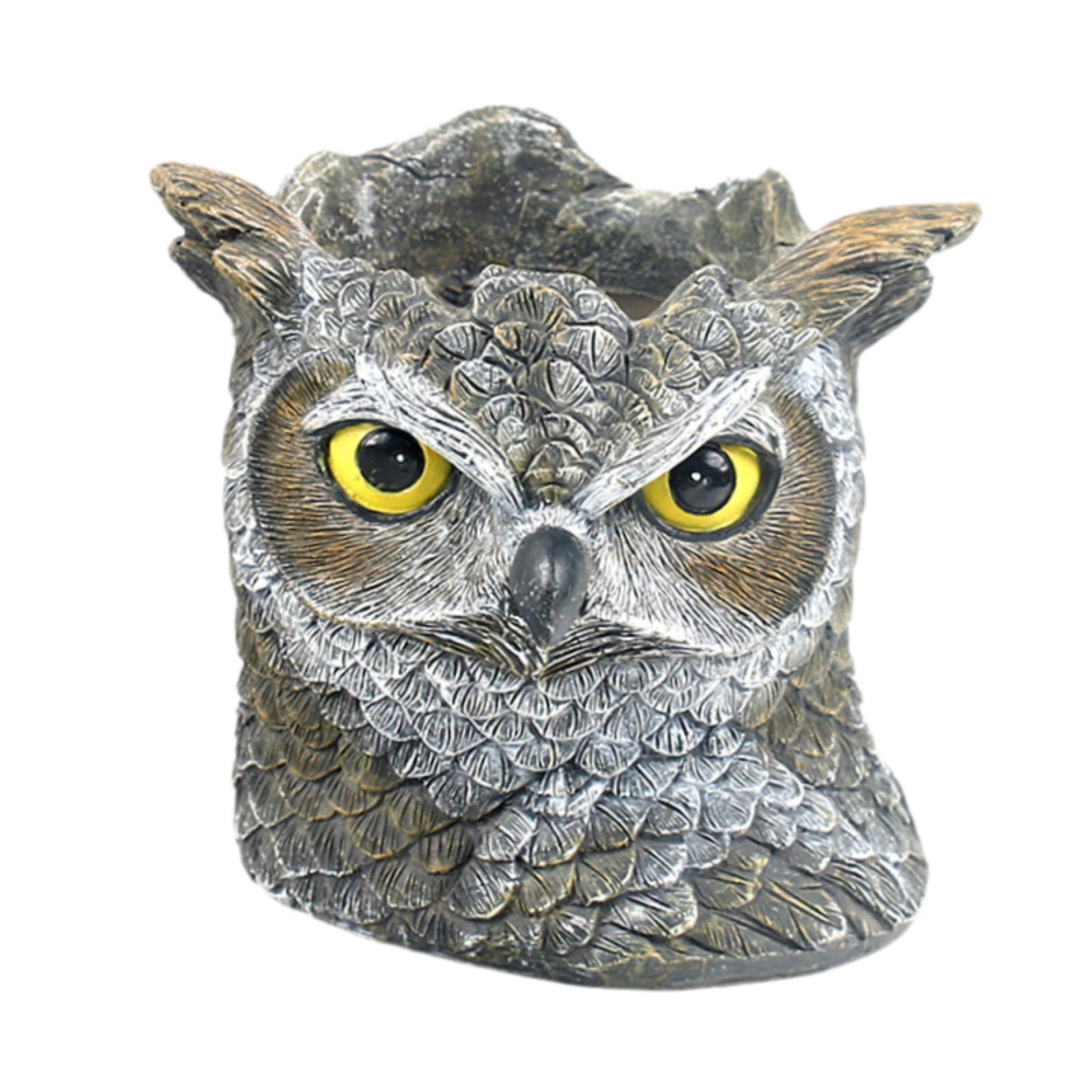 Ioensy - Maceta De Búho Pequeña, Escultura De Resina Para Entrada, Mueble De Tv Rústico