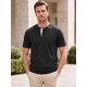 thumbnail image 4 of INSPIRE CHIC Camiseta Henley de Manga Corta Básica Casual para Hombre XL Negra, 4 of 5