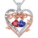 thumbnail image 1 of Collar Iefil Corazón de Rosa con Piedra de Nacimiento 925 Plata, 1 of 7