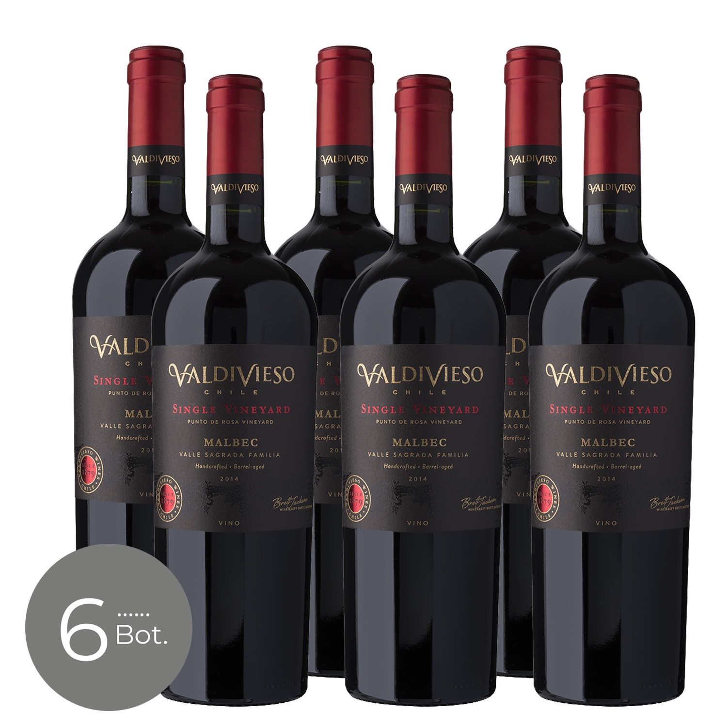 Pack X6 Vino Valdivieso Sv Malbec 750 Cc