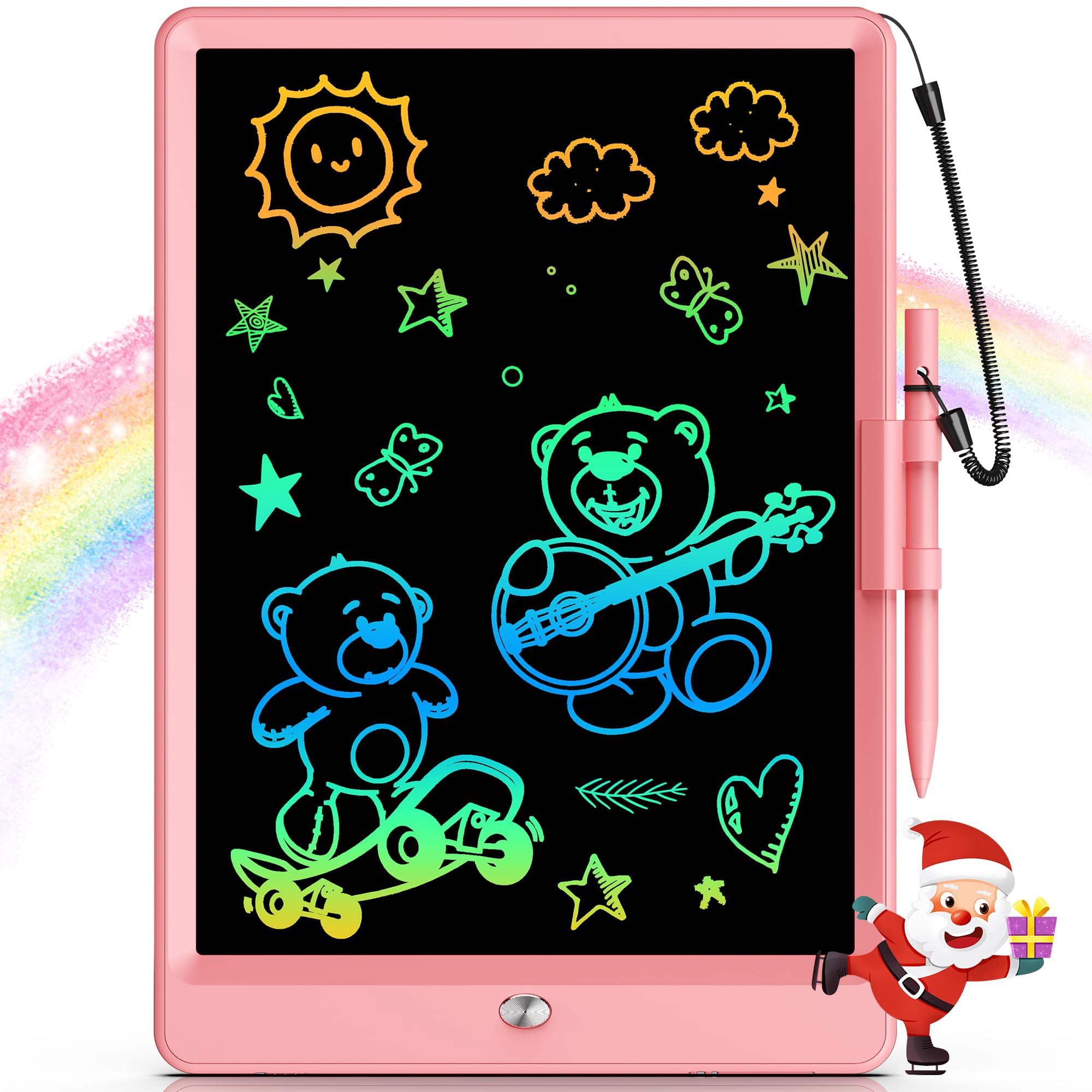 Tableta De Escritura Lcd Bravokids De 10 Pulgadas Para Niños De 3 A 8 Años Rosa