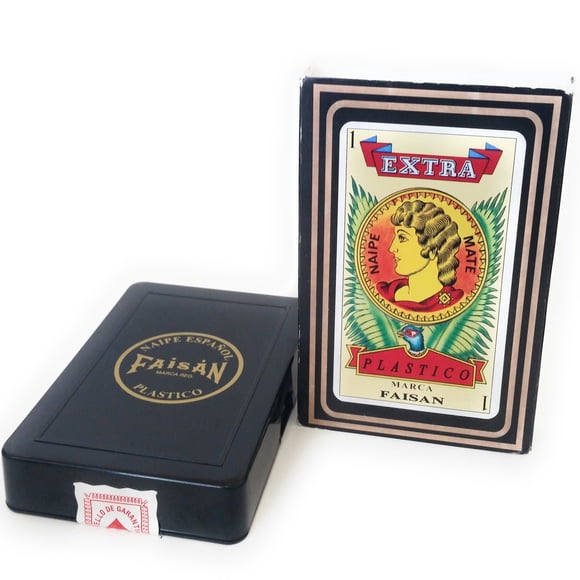 Estuche de plástico de color rojo FAISÁN para jugar a las cartas españolas