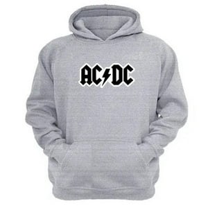 Genérico - Polerón Canguro Acdc Gris Claro Talla S Unisex