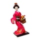 thumbnail image 2 of Kimono Japonés De 11 Pulgadas Geisha Doll Office Bar Adorno Artesanal Rose Red, 2 of 3