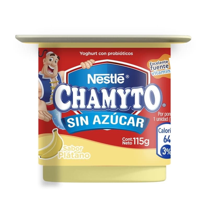 Yoghurt Batido Con Probiótico Sabor Plátano Pote 115 g Chamyto