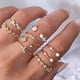 thumbnail image 2 of Juego de 64 anillos vintage para nudillos, apilables, estilo bohemio, estilo midi., 2 of 5