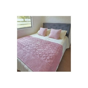 Genérico - Piecera De Cama Polar Con Tela Reversible Palo Rosa