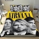 thumbnail image 1 of Nirvana Conjunto de sábanas temático, trío de piezas, cómodo y amigable con la piel, diseño único, regalo de decoración para el hogar para familiares, amigos y fans,135X200cm, 1 of 6