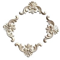 Bothyi - 4 Piezas De Madera Tallada Apliques Figuritas De Madera Marco De Molduras Para Decoración 6 Cm X 6 Cm