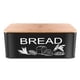thumbnail image 2 of Caja De Pan De Metal Negro De Gran Capacidad, Que Mide 12,99 Pulgadas X 7,08 Pulgadas X 4,72 Pulgadas, Con Una Tapa De Rebanada De Bambú, Adecuada Para Almacenamiento Y Organización En La Cocina., 2 of 7