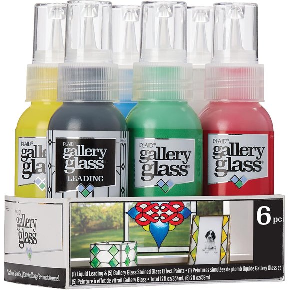 Pintura para vitral Gallery Glass Basic, 6 piezas