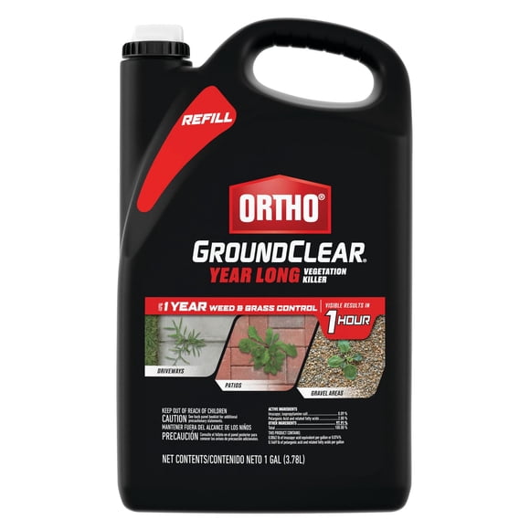 Recarga Ortho GroundClear para matar la vegetación durante todo el año, 3,78 litros