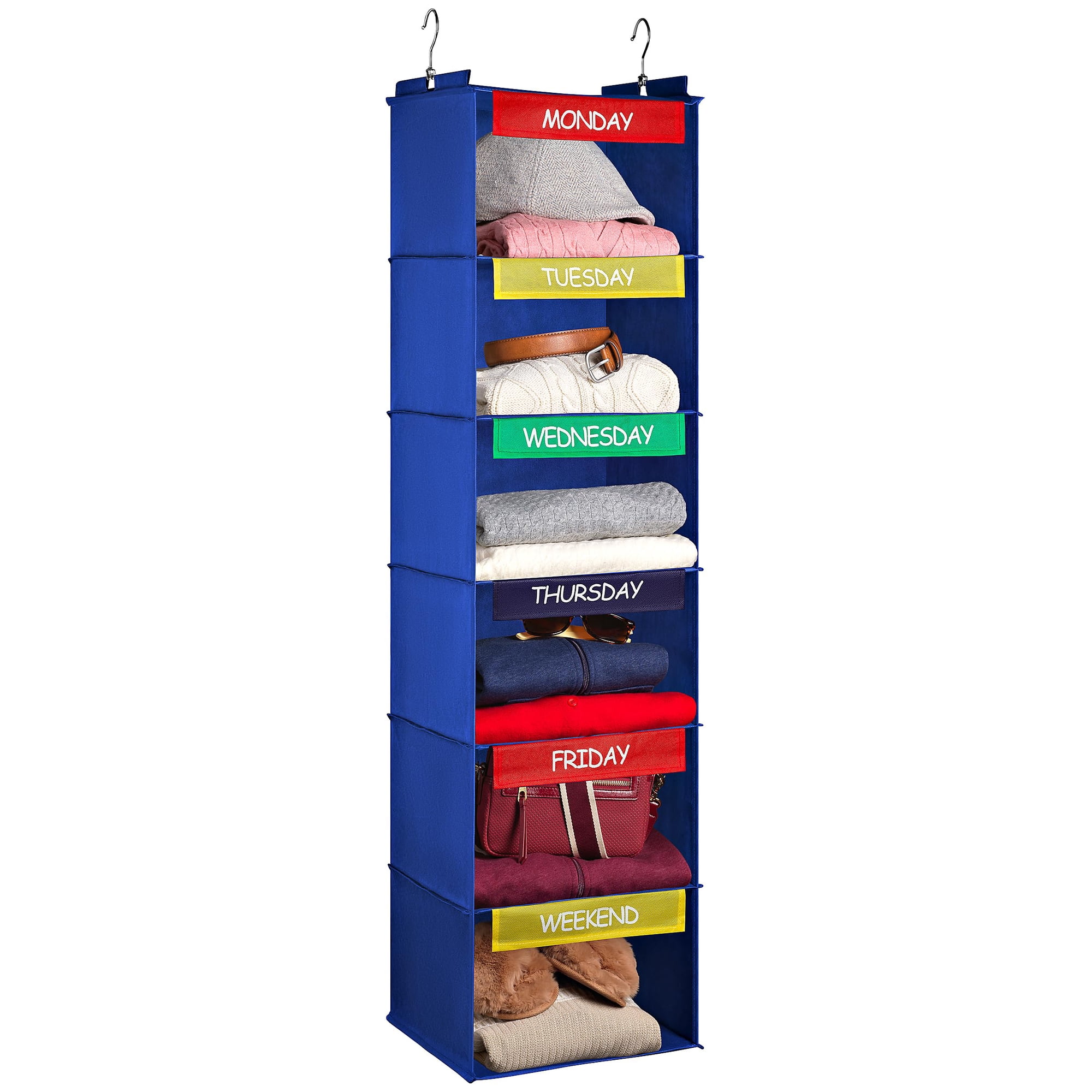 Organizador Semanal De Ropa Handy Laundry Kids Con 6 Estantes, Color Azul
