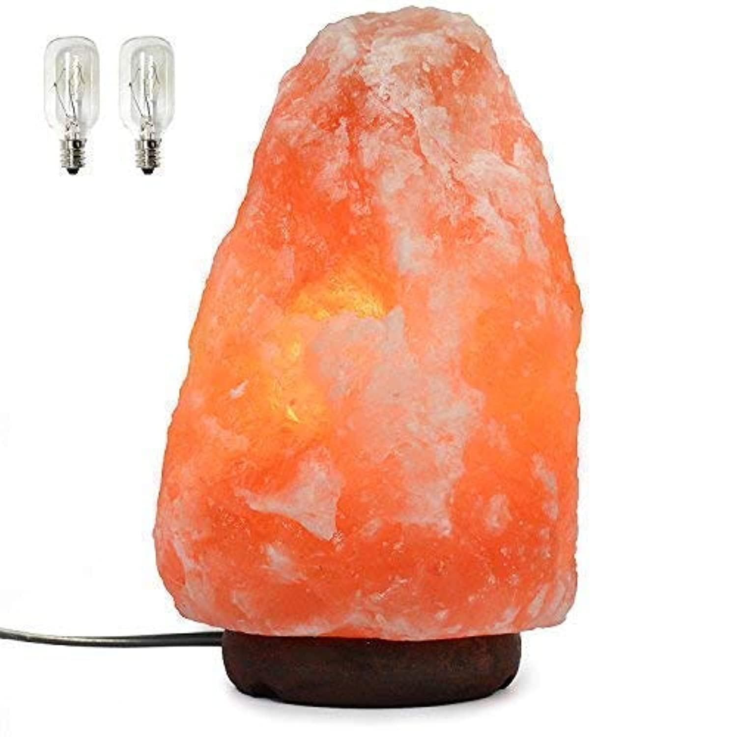 Spantik - Lámpara De Sal Del Himalaya De 7 Pulgadas Con Cable De Atenuación Luz Nocturna