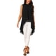 thumbnail image 2 of INSPIRE CHIC Blusas de Mujer de Gasa Cuello Simulado Sin Mangas Lazo en la Espalda Dobladillo Alto Bajo Camisa de Verano Negra XL, 2 of 6
