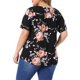 thumbnail image 3 of Agnes Orinda Blusa de Mujer Talla Grande para Escuela o Universidad Cuello en V Estampado Floral Manga Corta Top Casual Blusas 3X Negro, 3 of 6