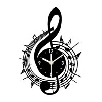 Magideal - Reloj De Pared Decorativo Con Símbolo Musical Nota Elegante En Acrílico Ornamento Artístico Creativo Adecuado Para Sala De Estar Dormitorio Oficina Re 237 Cm X 30 Cm