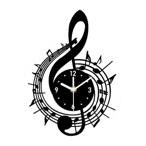 Magideal - Reloj De Pared Decorativo Con Símbolo Musical Nota Elegante En Acrílico Ornamento Artístico Creativo Adecuado Para Sala De Estar Dormitorio Oficina Re 237 Cm X 30 Cm