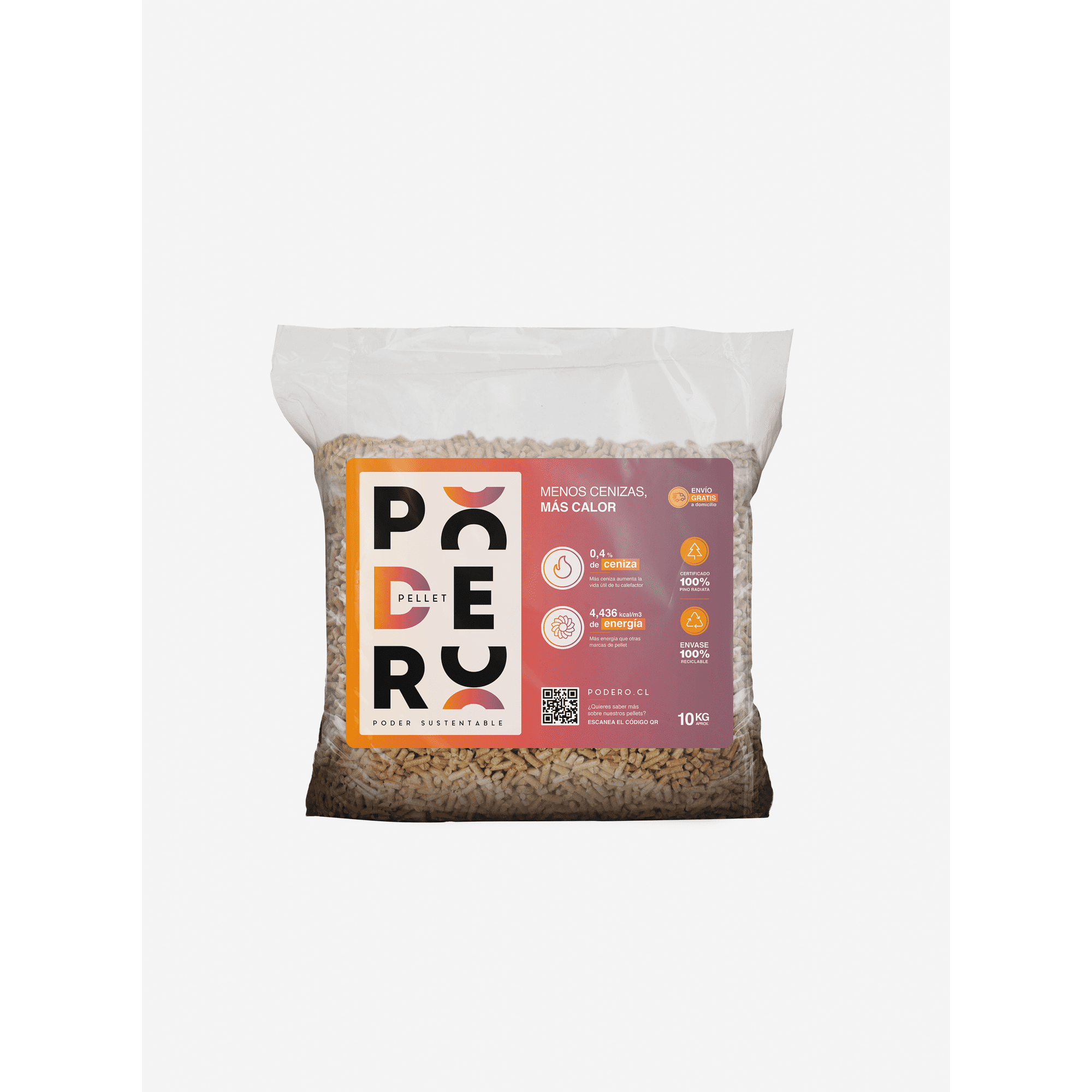 Pack 3 Bolsas De Pellet De Madera Podero – 10 Kg C/u (30 Kg Total)