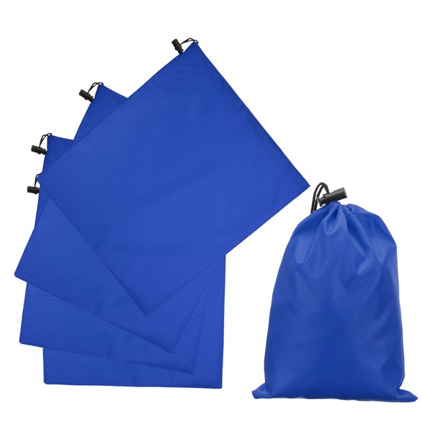 Uxcell 5Pcs Bolsa con Cordón de Poliéster 210D con Cierre, Bolsa de Almacenamiento de Viaje Impermeable de 14 x 16 Pulgadas Plegable para Gimnasio