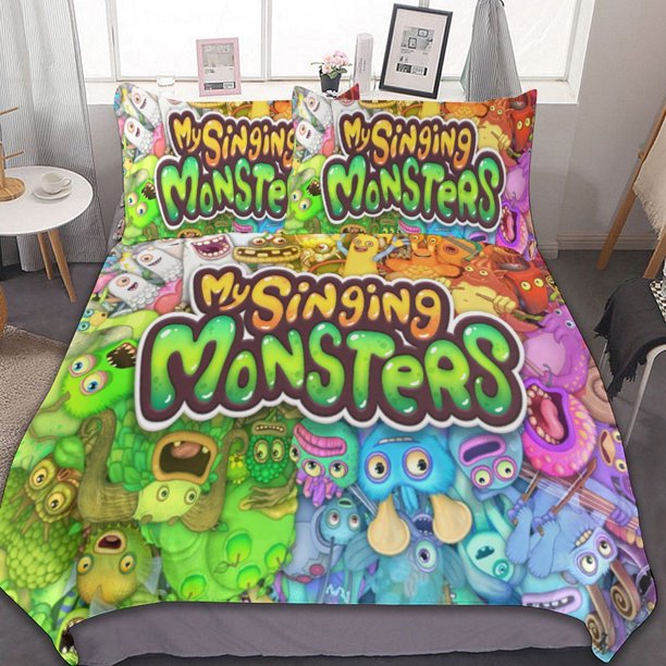 My Singing Monster Girl Duvet Cover Set Soft Comfortable Bedding Sets 3 Pieces Ultra Soft Skin-Friendly Comforter Cover Set