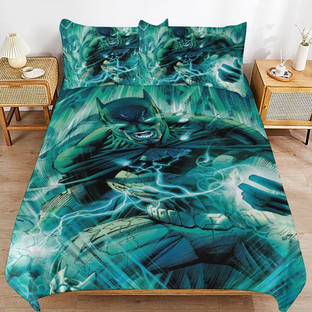 Batman Bedding Sets Ultra Soft Skin-Friendly Duvet Cover 3 Piece, Cute Comforter Cover Bed Set for Boys Girls Kids