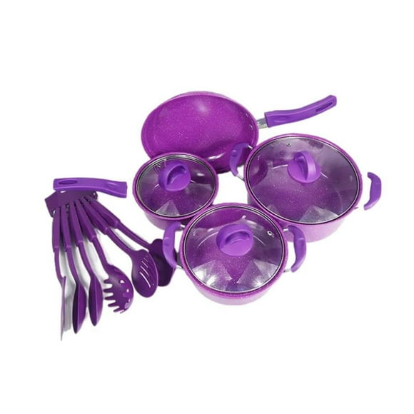 Juego De Ollas Batería De Cocina 12 Piezas Antiadherente Utensilios