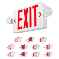 Señales De Salida Con Luces De Emergencia Amico, Paquete De 12, Rojas, 120/277 V