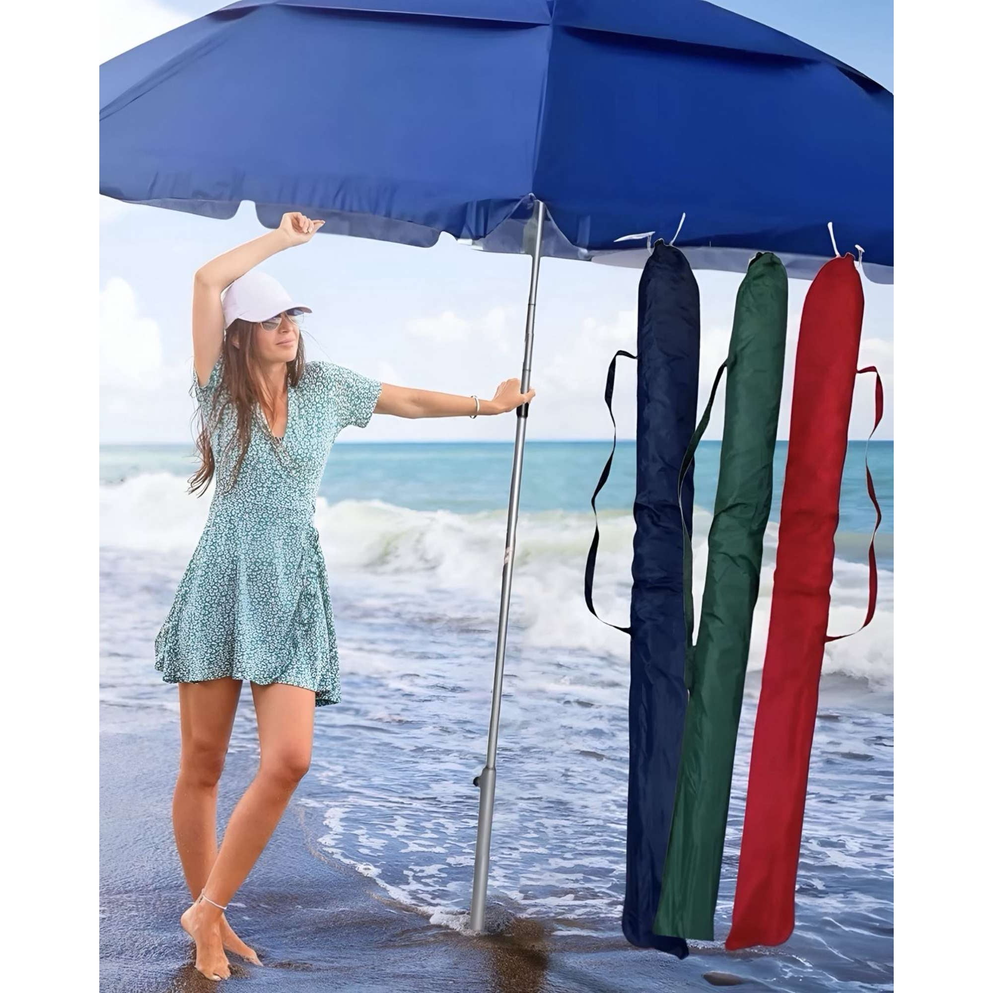 Myl Todo Para El Hogar - Sombrilla Quitasol Colores Surtidos 170 Cm Playa O Jardin