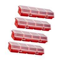 Magideal - 4 Cajas De Almacenamiento De Tornillos, Divisores, Contenedores Portátiles A Prueba De Polvo Para Artículos Pequeños, Tuercas, Pernos, Garajes Y Hogar Rojo