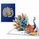 thumbnail image 1 of Tarjeta de felicitación ETApopupcard Pavo real 3D Floral A55, 1 of 6