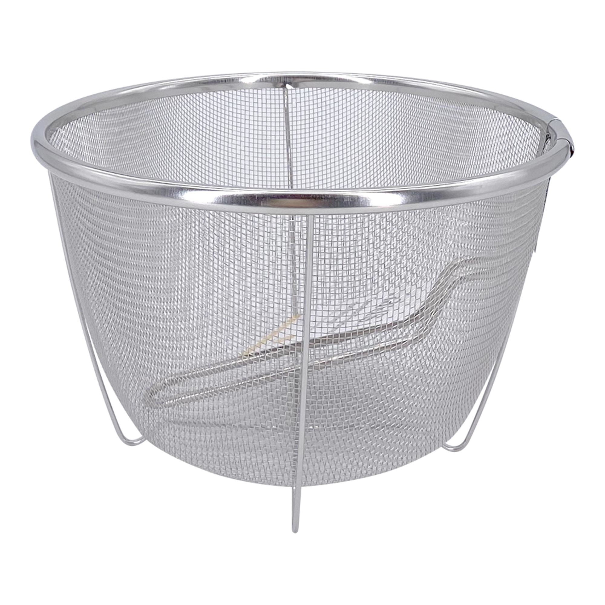 Canasta Freidora Con Mango 1 Pieza Ss Plateado Haus