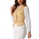 thumbnail image 4 of INSPIRE CHIC Chaleco de Traje para Mujer Doble Botonadura Negocios Solapa Elegante Chaleco de Cintura XS Caqui, 4 of 6