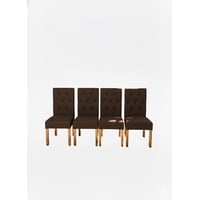 Vitelio - Pack 4 Sillas De Comedor De Madera Capitonés