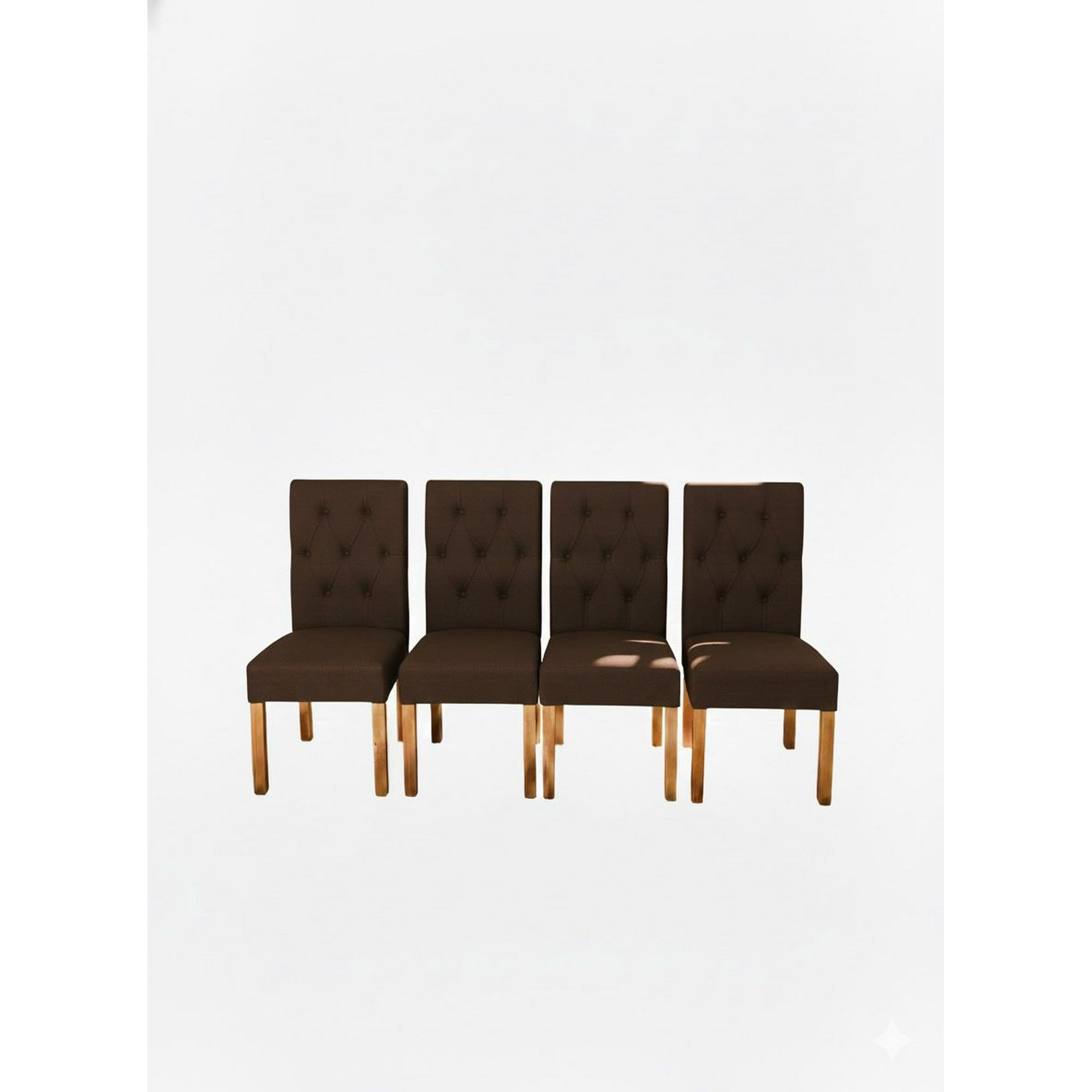 Vitelio - Pack 4 Sillas De Comedor De Madera Capitonés