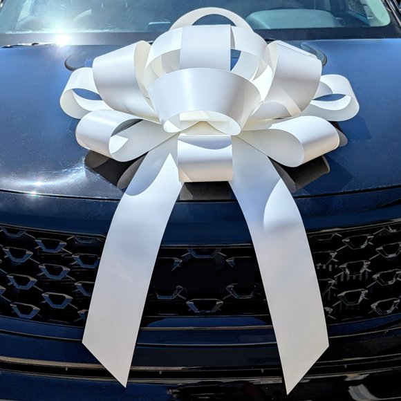 Lazo para coche CarBowz 120 cm Blanco resistente a la intemperie