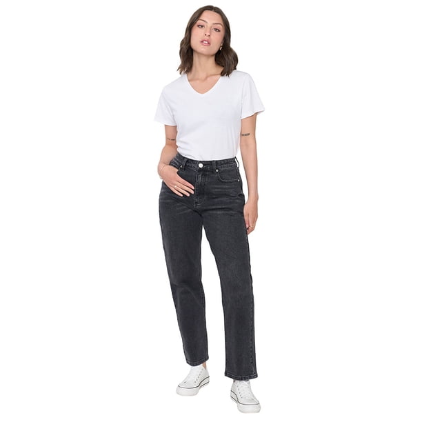 Jeans Straight Fit Clásico Negro Corona