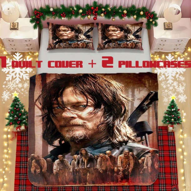 bedding Featuring Daryl Dixon Made from Soft Polyester Fabric Perfect for Adding Warmth And Decoration to Your Bedroom Or Guest Room. A Unique Gift Option for The Holidays