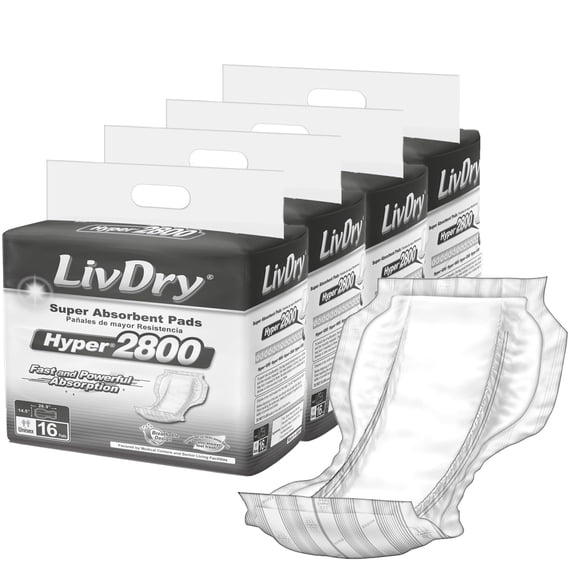 Almohadilla de Incontinencia LivDry Hyper 2800 - 64 unidades