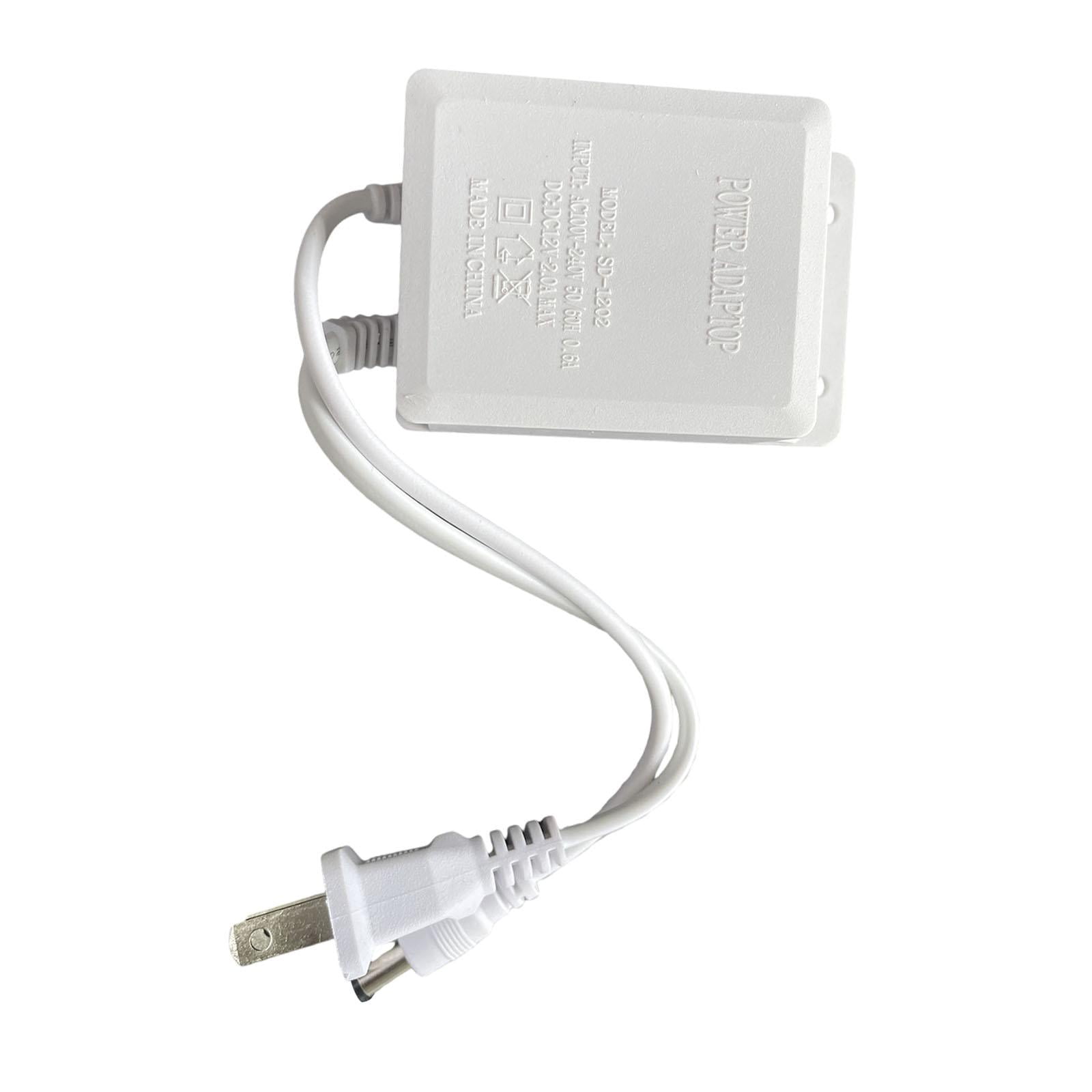 Magideal - Adaptador De Corriente Ca De 12 V Y 2 A, Cargador, Transformador, Cable De Alimentación Resistente Para Enrutador, Interruptor, Cámara Cctv, Tiras De Blanco