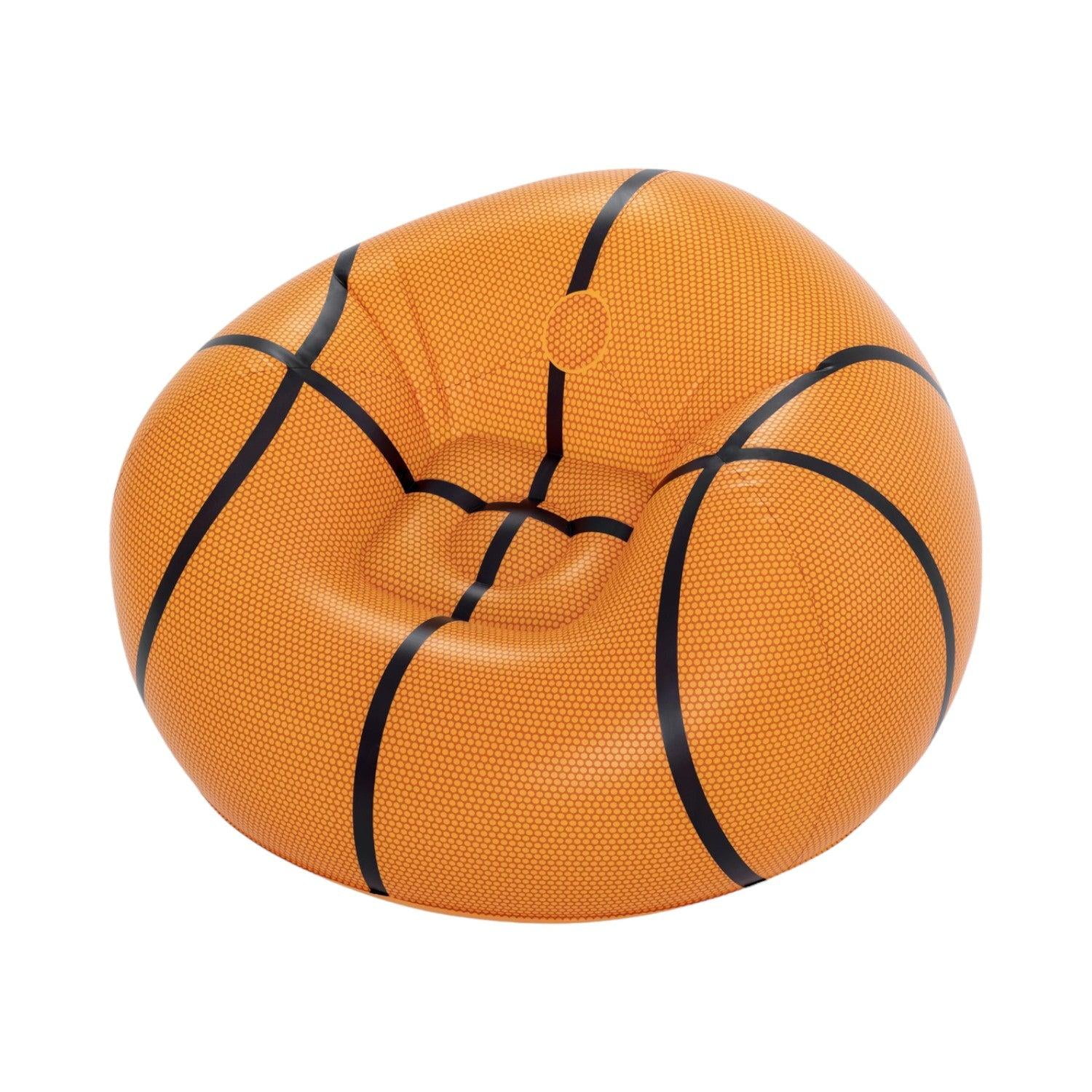 Bestway - Sillón Inflable Basketball 1.14m X 1.12m X 66cm Naranja Tamaño Único