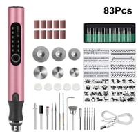 Jenabom - Bolígrafo De Micrograbado De Mano Rosa Con 83 Accesorios, Herramienta Rotativa Eléctrica Inalámbrica De Tres Velocidades Recargable Por Usb Para Proyectos De Bricolaje