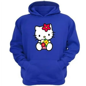 Genérico - Polerón Canguro Gatita Kitty Azul Talla Xl Unisex