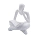 thumbnail image 1 of Lector de resina Estatua Decoración Mini Ornamento Figuras Artesanía Personas Escultura Regalo Moderno para Mesa Sala de estar Oficina Dormitorio , Blanco, 1 of 5