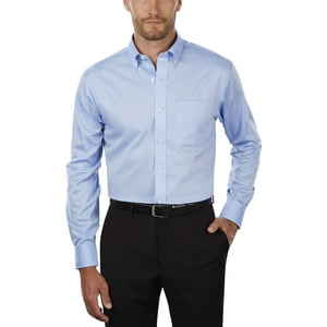 Camisa Tommy Hilfiger Para Hombre, No Planchada, Azul Liso, Corte Regular