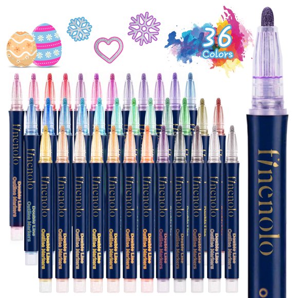 Marcadores finenolo de 36 colores con doble línea y brillo