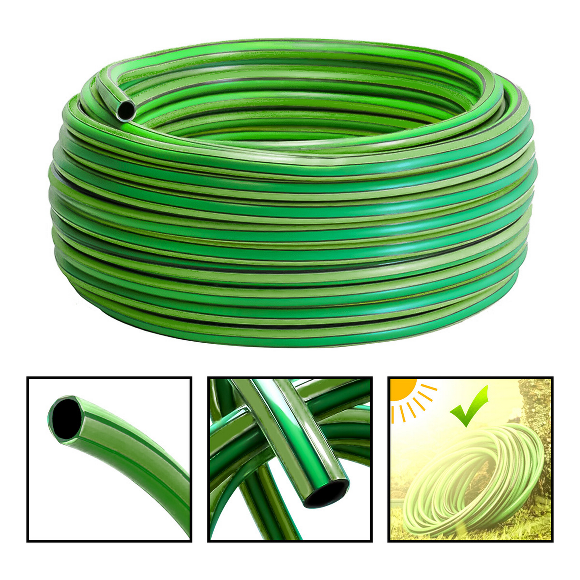 Genérico - Manguera Riego Verde 100m 1/2 P 1.7 Mm Reforzada Proteccion Uv