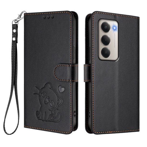 Funda Volteable tipo Billetera con Correa para Xiaomi Redmi 15 4G/5G, Negro