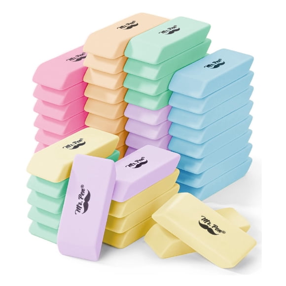 Paquete de 48 bolígrafos Erasers Mr. Pen de colores pastel para lápices