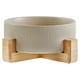 thumbnail image 1 of Cuencos de cerámica para perros con soporte de madera, cuencos de agua y comida para perros, cuencos de comida para perros de gran peso, 1 of 5